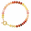 Pulsera de Piedra Natural Multicolor con Cuentas para Mujer con Cierre Redondo, Estilo Artístico Vintage, Accesorio de Regalo para Celebración de Aniversario