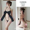 Long Night Lingerie Sexy Feminina Tamanho Grande Grande Laço Vermelho Tentação de Noiva Peça Única Traje de Três Pontos Comércio Exterior 1329