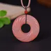 Flor de Melocotón Natural Donut Relleno Manzana Nube Auspiciosa Candado Colgante de Jade Anillo de Paz Colgante Suministro en Vivo Suministro de Comercio Exterior