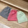 518355 Pantalones de Estilo Japonés Sencillos de Cuadros Pequeños con Cordón y Bolsillo con Solapa Bolsa de Almacenamiento con Cordón Estilo Bosque Bolsa de Artículos de Tocador Fresca Almacenamiento Exterior