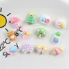 Mini casa del árbol brillante pequeña en maceta crema pegamento diy accesorios para el cabello pasador funda de teléfono accesorios de resina material al por mayor