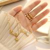 Collar con colgante de cara sonriente con letras en inglés y personalidad de la moda japonesa y coreana, joyería para mujer, acero de titanio P689-P733