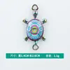 Al por mayor Versión Coreana Creativo Colgante Doble Multicolor Patrón de Tortuga Goteo de Aceite Aleación Collar Pulsera Colgante Joyería Accesorios DIY