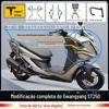 Aplicável a Guangyang ST250 motocicleta CK250T-16 pára-choques traseiro quadro da cauda silenciador acessórios de modificação do pára-choques