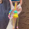 Chaveiro Pingente de Cabacinha Colorida de Contas Desenho Animado Corrente de Contas para Celular Pingente de Mochila Escolar Presente Venda por Atacado