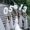Globos Numéricos con Fecha de Boda Bata de Mañana de la Novia Accesorios para Fotos Juegos de Puerta de Boda Artefacto Creativo para Posar y Tomar Fotos
