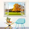 Cenário Florestal: Adesivos de Janela Falsa Criativos Populares com Efeito 3D para Decoração de Sala de Estar e Quarto de Casa Adesivos de Parede