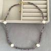Collar de cuentas de espinela natural de agua dulce con cadena de suéter de amatista y ágata roja para fiestas de otoño e invierno de Año Nuevo