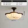 Luminária de Quarto na Cor Nogueira Francesa, Luminária de Teto em Tecido Estilo Vintage, Estética Estilo Música Retrô, Iluminação para Quarto Principal