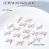 Manicura Tridimensional Mariposa Combinada con Joyería Dorada Estilo Francés Streamer Perla Colorida Perlado Pajarita Decoración para Uñas