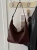 Bolsa tote grande fosca retrô para mulheres, nova coleção outono/inverno 2026, bolsa de ombro de alta capacidade, qualidade premium, adequada para o dia a dia