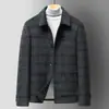 Jaqueta Masculina 2026 Outono/Inverno Xadrez Gola Reversível Estilo Workwear Quente Meia-Idade Business Casual Casaco de Lã de Lado Único
