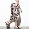 Pantalones capri tailandeses para hombre, estilo hip-hop, holgados, informales, estilo étnico, de algodón y lino, estilo harén, modernos.