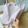 Suéter tejido suave y acogedor para mujer con un pequeño cuello alto, camiseta base de manga larga, cuello semi-alto, nuevo top de moda otoño e invierno, venta al por mayor transfronteriza de moda