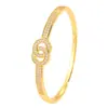 Pulsera de Moda en Forma de C para Mujer, Lujo Ligero Versátil Estilo Pandora de Gama Alta No Descolorante Pulsera de Doble Anillo H al por Mayor