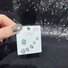 Combinación de Pendientes Nuevos de Múltiples Piezas S925 Lujo Accesible Pendientes de Diseño de Moda Zirconia Súper Brillante Joyería Galvanizada Ecológica