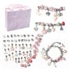 Amazon popular 63 peças pulseira de cristal rosa terno diy fofo crianças feito à mão miçangas requintada caixa de presente