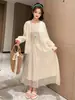 Vestido de Verano para Vacaciones en la Playa para Niñas 2025 Nuevo Elegante Falda de Tirantes Bohemia para Niña Grande de Playa