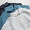 Comércio Exterior Exportação Japão Leve e Fino Respirável Ramie + Viscose Gola Boneca Artística Casual Camisa Top com Manga Curta Ombro