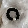 Goma para el pelo de seda brillante con perla individual vintage, sujetador de coleta de alta elasticidad, accesorio simple para el cabello, nuevo accesorio para el cabello