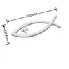 Adesivo de Metal Cruz Tridimensional Peixe-Shaped em Branco Adesivo para Carroceria de Carro Peixe-Shaped Adesivo Personalizado para Carroceria de Carro Peixe de Jesus Shaped J14
