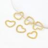 Anillo de Oro Real de 18K que Conserva el Color Flor Estrella de Cinco Puntas Corazón Grabado Anillo Plano Anillo Cerrado Corazón de Melocotón en Forma de Accesorios DIY B08