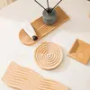 Estilo Ins Creativo Asimétrico Bandeja de Madera Adornos Decorativos Japonesa de Escritorio Bandeja de Aromaterapia Almacenamiento Accesorios para Fotos