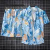 Traje transfronterizo Tailandia Hawái Camisa de manga corta para hombre Estilo Hong Kong Shorts casuales sueltos para vacaciones en la playa Moda para hombre