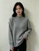 Suéter de veludo Andy de duas peças com gola alta parcial para mulheres, nova blusa interna elegante de outono e inverno com logotipo de coração, camisa base de tricô