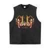 Camiseta de manga corta negra lavada vintage de peso pesado con estampado de anime, versátil para el uso diario, manga corta y manga larga oversize