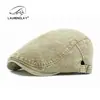 Gorras Transfronterizas Boina para Hombre Retro Británico Mezclilla Lavada Gorra de Visera Cuadros Gorra de Visera para Mujer Gorra de Pintor