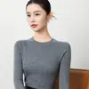 26 Suéter de punto fino de alta calidad para mujer, cuello redondo, lavable a máquina, corte ajustado, perfecto como capa base fina, transfronterizo