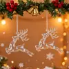 Nuevos Calcetines de Cristal Navideños Colgante Reno Navideño Muñeco de Nieve Ángel Cortado Bebé Decoración de Árbol de Navidad Colgante