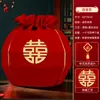 Furoshiki Par de Boda Dote de la Novia Cuenca de Alegría Tela para Envolver Sobre Rojo Chino Furoshiki Suministros de Boda Juego Completo