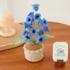 Producto Terminado Transfronterizo Amazon Hecho a Mano Tejido a Crochet 14 Cabezas Algodón de Leche Muguete Planta en Maceta Decoración del Hogar Regalo Adornos de Escritorio