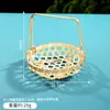 Bandeja de Chá Jogo da Velha de Bambu Estilo Chinês Prato de Lanche Doce Montanha-russa de Chá Retrô Suporte para Copo Bandeja de Mesa de Bambu