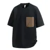 Roupas Masculinas Berlim Masculino 85 Camiseta Top Bolso Controle de Preço Solta Verão Casual Novo Manga Curta Preto Não