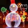 Espectáculo de luces LED, luces de estilo de molino de viento con muñeco de nieve para exteriores, diseño de fiesta de luces, escena nocturna, diseño brillante