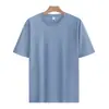 220g Solona Popular Color Sólido Manga Corta DIY Logo Personalizado Verano Textura Hielo Camiseta Camisa Publicitaria Ropa de Trabajo