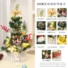 Decoración de mini árbol de Navidad con luces 60cm árbol de Navidad de escritorio traje dorado rojo Árbol de Navidad