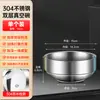 Aço Inoxidável 304 Grau Alimentício Tigela de Camada Dupla Isolamento Térmico Doméstico Crianças Jardim de Infância Anti-queimadura Tigela para Macarrão Sopa Arroz Cantina Espessada