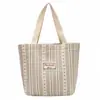 Bolsa Estilo Japonés Ins para Mujer 2024 Bolsa de Lona Moda Rayas Bolso de Mano Hombro Bolso Tote de Clase para Mujer Ropa de Trabajo Mochila Escolar