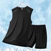 Traje de Chaleco y Shorts de Seda de Hielo para Hombre para Verano, para Correr, de Secado Rápido, Transpirable, Deportivo, Malla de Hielo, Casual