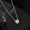 Colar com Pingente Redondo Simples de Bolha em Prata de Lei S925 Colar de Clavícula Moissanite Acessível de Luxo Simples Transfronteiriço Uma Gota de Lágrimas