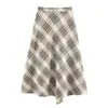 Para Comercio Exterior Transfronterizo Europeo y Americano Ropa de Mujer Aliexpress Más Vendido Verano Simple Versátil Falda de Cuadros Asimétrica