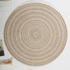 Venta al por mayor transfronteriza Redondo Estilo simple Color natural Esterilla para cena Esterilla de mesa Posavasos Estilo japonés Ecológico Borla Yute Salvamanteles