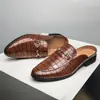 Verano 47 Talla Grande 48 Baotou Zapatos de Medio Uso para Hombre Patrón de Cocodrilo Antideslizantes Zapatos Perezosos Británicos Zapatos Casuales Zapatos de Cuero Personalizados