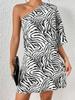 Vestido de Mujer Elegante Francés Estampado Verano 2025 Transfronterizo Europeo y Americano Comercio Exterior Hombros Descubiertos Manga Murciélago