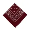 Lenço Quadrado Personalizado de Algodão Puro com Estampa Paisley Flor de Caju Hip-Hop Lenço para Uso Externo Ciclismo Bandana Paisley Lenço de Cabeça