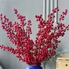 Arreglo Floral Fruta de la Prosperidad Bayas Rojas Bayas de Acebo Rojas Frutas Rojas Fruta de la Suerte Sala de Estar Flores Artificiales Adornos Entrega Directa